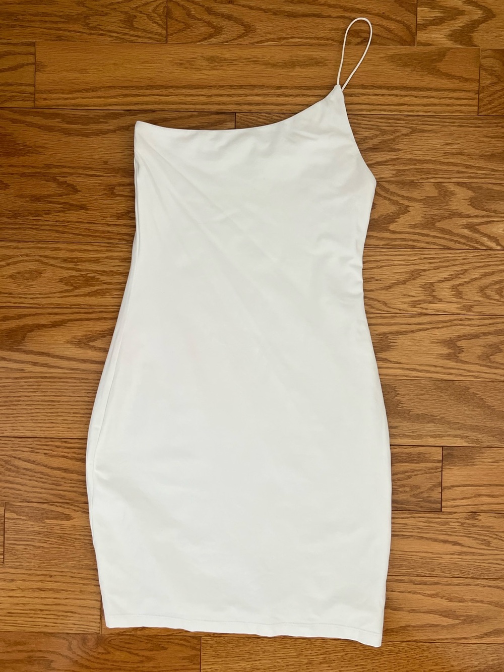 Babaton Aritzia White One-Shoulder body con dress